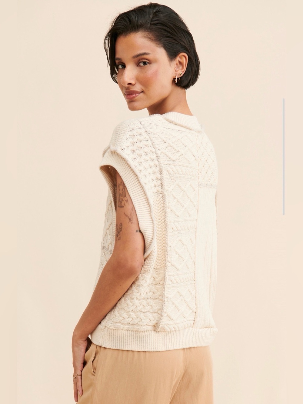 Free People Take The Plunge Vest in Ivory - Picture 2 of 6